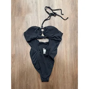 Dippin Daisys Wave Rider One Piece‎ Black Cutout Halter Swimsuit D1906JRMSC M thumbnail 3