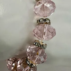 Pink crystal stretchy bracelet thumbnail 5
