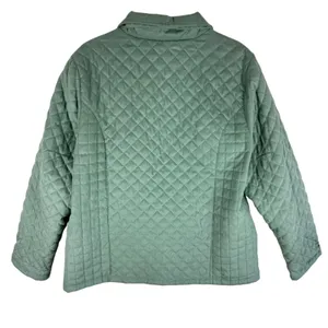 Cabela's‎ Green Collared Quilted Line Button Up Jacket Pockets Size XL thumbnail 3