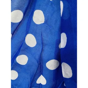 Kate Spade New York Blue W/white Dot Oblong Scarf‎ Designer Feminine NWT thumbnail 6