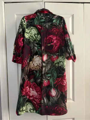 Perlavera Floral Dress with Red Trim thumbnail 2
