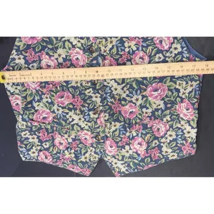 Vintage Banana Republic Safari & Travel Floral Cotton Denim Printed Jean‎ Vest M thumbnail 8
