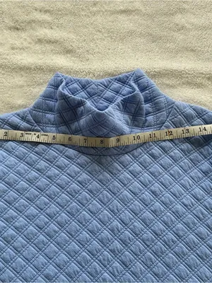 J. Crew Light Blue Quilted Turtleneck Pullover size M thumbnail 9
