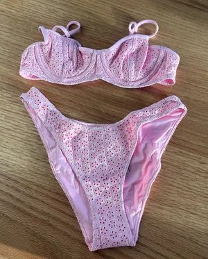 Frankie’s bikinis pink bikini set thumbnail 1