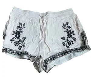 Boho Festival Mini Shorts Beachy 100% Cotton sz Large (read measurements) thumbnail 1