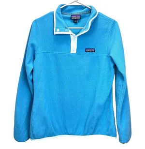 Patagonia Womens Aqua Blue Micro D Snap-T Pullover Fleece SMALL Outdoor Gorpcore thumbnail 3