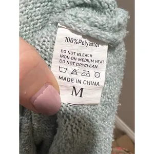 Womens Sweater Size M Sage Green Textured Knit Boat Neck Fringe Long thumbnail 7