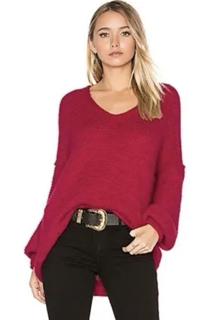 Free People Sweater Womens Pink All Mine Slouchy Alpaca Blend Oversized size‎ M thumbnail 1