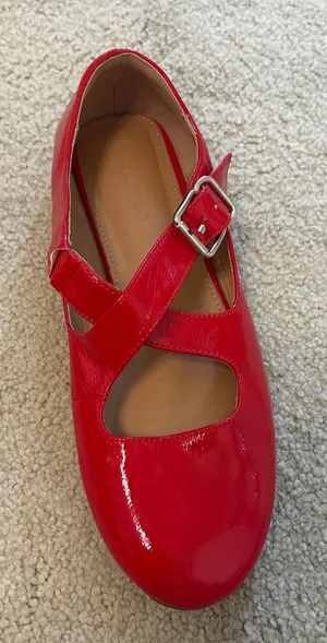 Red Ballet Flats Size 7 thumbnail 1