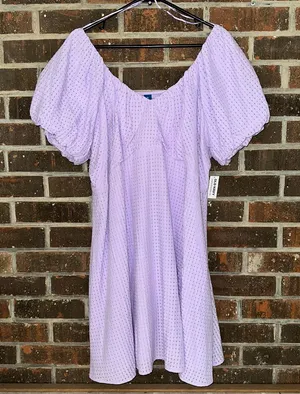 NWT Purple Old Navy Flutter Sleeve V-Neck Mini Swing Dress thumbnail 1