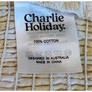 Charlie Holiday Women Size 10 Ivy Gingham Yellow Tie Cropped Top v6x thumbnail 6