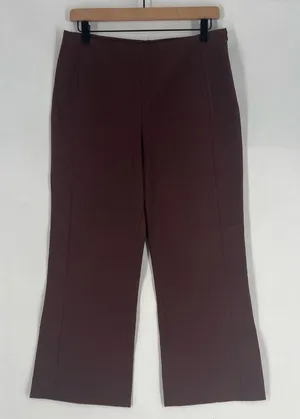 Escada Chocolate Brown Stretch‎ Cotton Mid Rise Crop Flare Pant Size 8 thumbnail 1