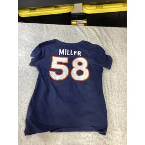 NFL Team‎ Apparel Denver Broncos Von Miller 58 Womens V-Neck T-Shirt Navy Blue M thumbnail 3
