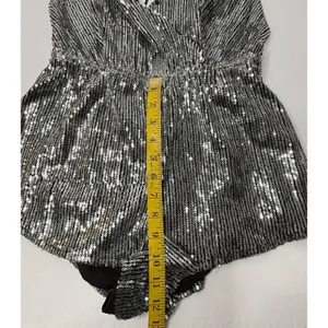 Showpo Disco Lights Playsuit Romper Sz 08 Silver Sequins Dance Festival Diva New thumbnail 4