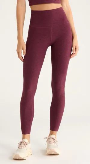 Spacedye caught in the midi‎ high rise workout stretch leggings red thumbnail 1