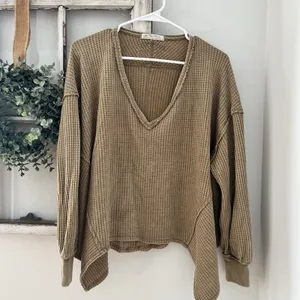We The Free Tops Free People Women's We The Free Coraline Thermal Camel Tan‎ XS thumbnail 3