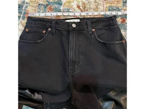Abercrombie & Fitch NWT 90s Straight High Rise Jeans Faux Leather sz 29 / 8S thumbnail 9