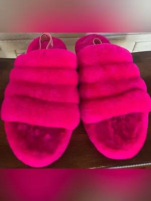 Ugg Fluff Yeah Slide in Bright Pink Women’s Size 5 thumbnail 4