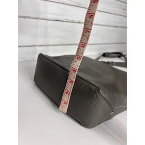 Coach Abby Duffle Gray Pebble Leather Shoulder Crossbody Bag thumbnail 8