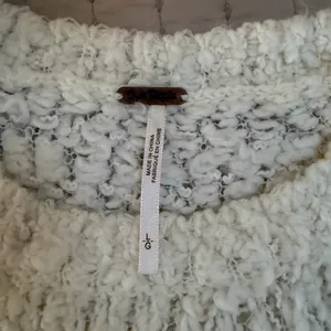 Free People‎ Cozy Cream Textured Sweater Size Large EUC thumbnail 5