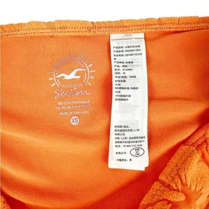 Hollister Bright‎ Orange Terry Cloth Hibiscus Print Bikini Bottoms Size XS thumbnail 4