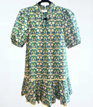 Entro Women's Garden Mini DressDress in Green Size S thumbnail 3