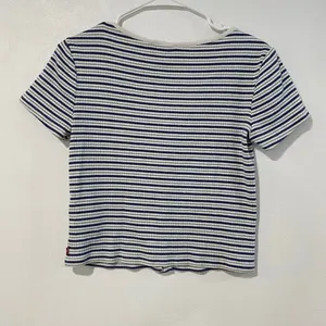 Levi’s Striped Ribbed Button Front Top Medium Y2K Baby Tee thumbnail 4