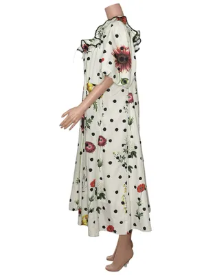 NEW ZOCO. Good Luck Puff Sleeve Dress, Polka Dot Floral, Large thumbnail 4