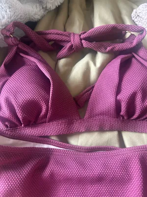 NWOT women’s cupshe wine textured two piece swimsuit size m thumbnail 4
