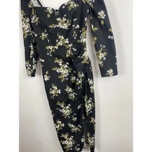 Reformation Floral Sweetheart Neck Midi Dress Long Sleeve Side Slit Size 6 thumbnail 5