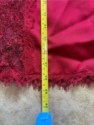 Elegant Red Lace-Trim Midi Dress thumbnail 5