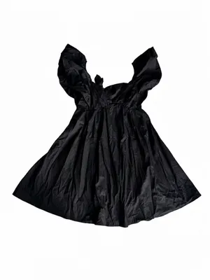 Sewn + Seen Black Poplin Puff Sleeve Mini Dress – Size S thumbnail 3