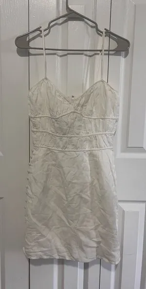 SABO Linen Mini Dress Ivory Graduation Dress Size Small thumbnail 1