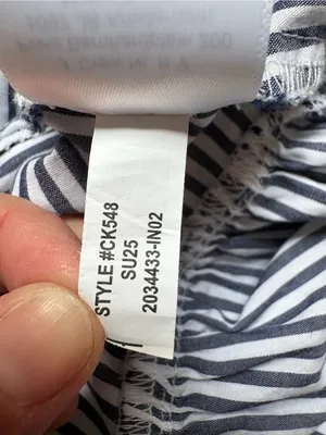 J.Crew Factory 14 Blue White Striped Ruffle Sleeve Midi Shirt Dress CK548 thumbnail 8