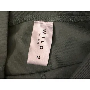 Wilo‎ The Label Sage Green Ribbed High Waisted Leggings White Piping Size Medium thumbnail 3