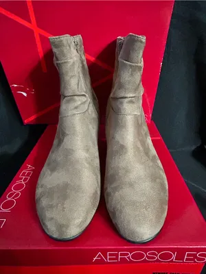 Aerosoles Red Light Taupe Fabric Mid-Heel Ankle Boots Women’s 8M thumbnail 4