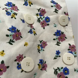 Women's Zara Linen Blend Floral Print Cottage Festival Crop Top Size Large White thumbnail 2