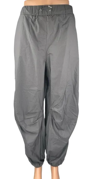 Next Women's Black Drawstring Tapered Wide Leg Windbreaker Jogger Pants Size L thumbnail 1