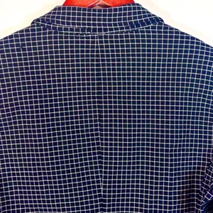 Anne Klein Blazer Jacket Women's Medium Navy Blue White Stretch 90s Office Siren thumbnail 7