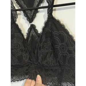 Aerie Women's Festive Lace Padded‎ Racerback Bralette Black Size M thumbnail 2