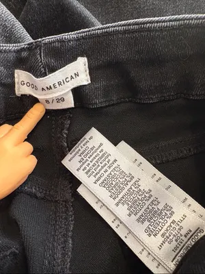 Good American Size 8 29 Good Legs Black Distressed Jeans High Rise thumbnail 3