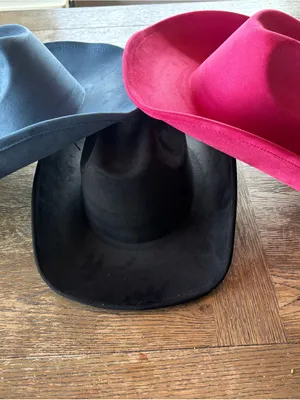 Vegan Suede Cowboy Hat Blue thumbnail 2