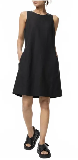 Uniqlo Linen Blend Mini Dress NWT Black XS thumbnail 1