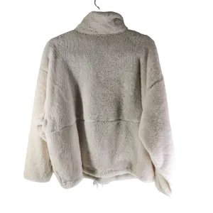 All In Motion Womens High Pile Fleece Pullover Jacket 1/4 Zip White XL thumbnail 5