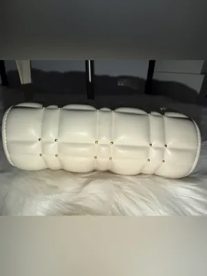ZARA Cream Quilted Crossbody with Gold Studs and Chain thumbnail 7