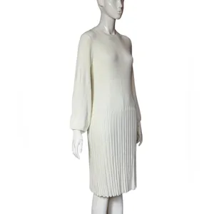BEAUTIFUL by Lawrence Zarian Rayon Blend Elegant White Knit Dress S Small G#56 thumbnail 5