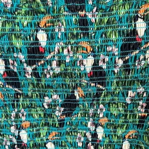 Like New Anthro Dolan Toucan Print Smocked Puff Sleeve Top Size Small thumbnail 6
