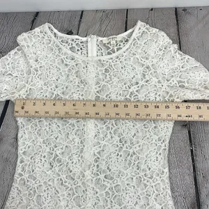 Umgee Lace Top Womens Scalloped Hem Boho Top Size Small Ivory White thumbnail 13