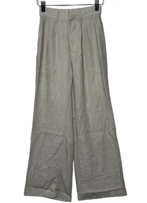 Abercrombie & Fitch Khaki Gray Lyocell Pleated High Waisted Wide Leg Pant Sz XXS thumbnail 1