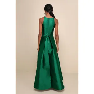 NWT Lulus Broadway Show Emerald Green High-Low Gown Ball Holiday Gala Size XS thumbnail 3